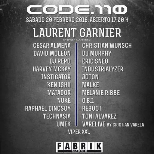 Ken Ishii at "CODE.110" @ Fabrik (Madrid-Spain) - 20 February 2016