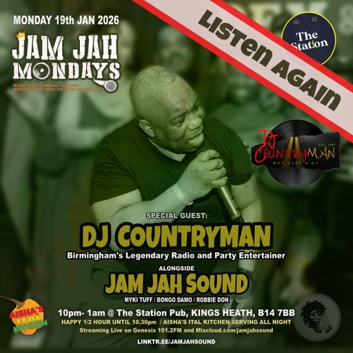 Jam Jah Mondays 19th Jan 2026 ft. DJ Countryman