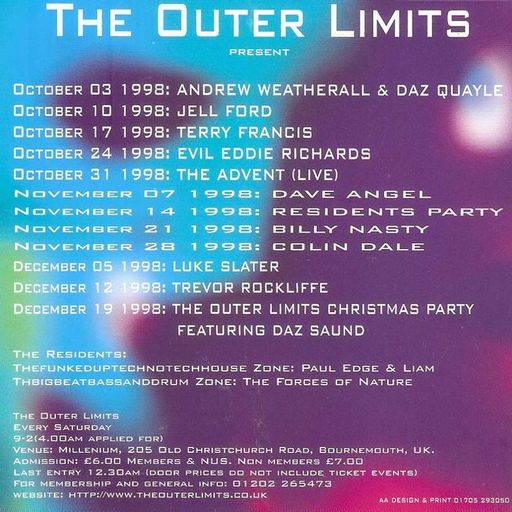 Daz Saund at "The Outer Limits Christmas Party" @ Millennium (Bournemouth - UK) - 19 December 1998