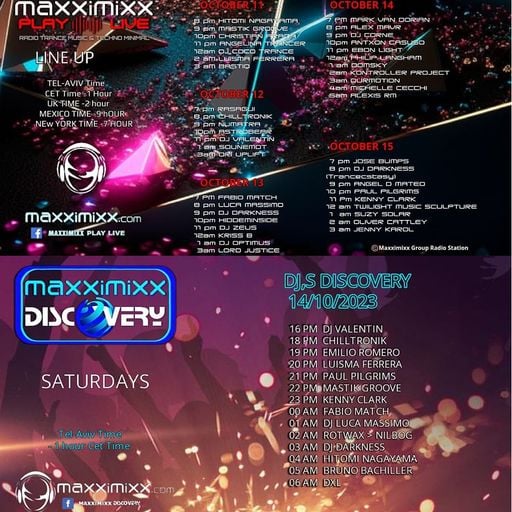 MaxxiMixx Play Live on Oct. 11th and Discovery on Oct. 14th, '23