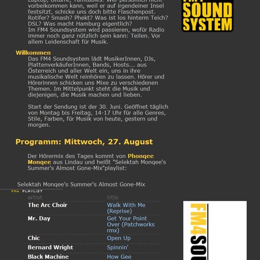 Summer's Almost Gone Mix @ Radio FM4  (A) 2008