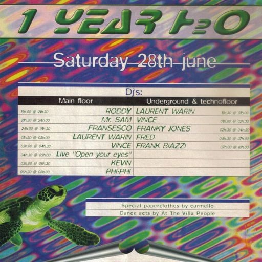 Laurent Warin at "1 Year Anniversary" @ H²O Club (Pecq - Belgium) - 28 June 1997