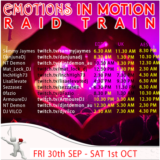 Emotions in Motion House Music Raid Train - 30th September