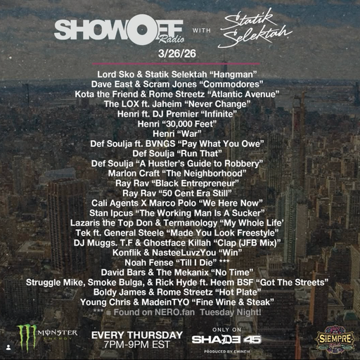DJ Statik Selektah - Showoff Radio (SXM Shade45) - 2026.03.26