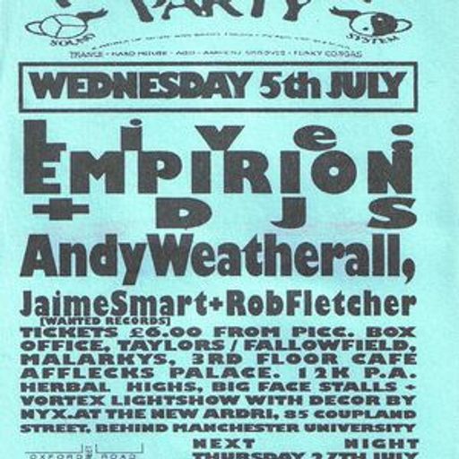 Andrew Weatherall at Herbal Tea Party (Manchester - UK) - 5 July 1995