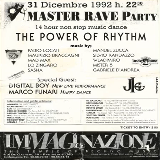 Maurizio Braccagni at "The Power Of Rhythm" @ Immaginazione (Pantigliate - Italy) - 31 December 1992