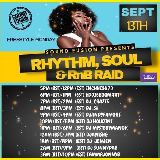 Rhythm, Soul and RnB Raid Train presented by Sound Fusion - 13th September 2021