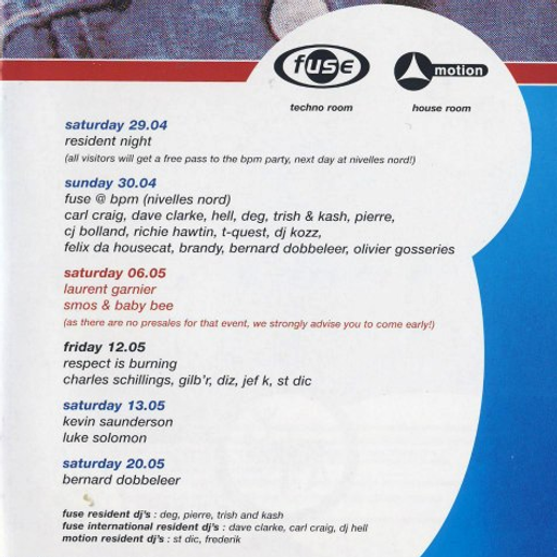 Laurent Garnier at Fuse (Brussel - Belgium) - 6 May 2000