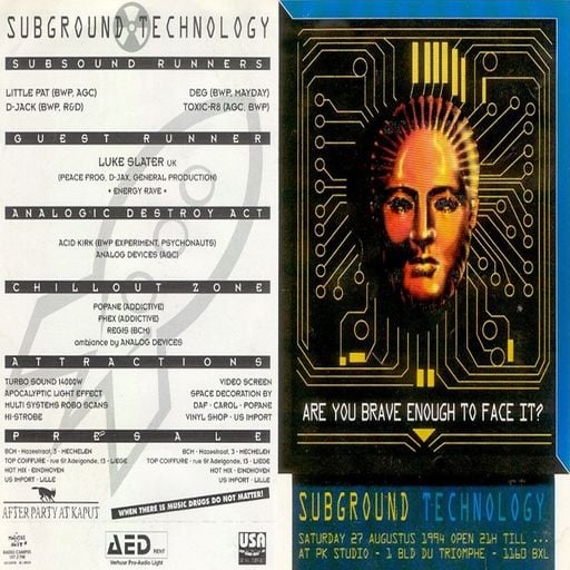 Luke Slater & Acid Kirk at "Subground Technology" @ PK Studios (Brussel - Belgium) - 27 August 1994