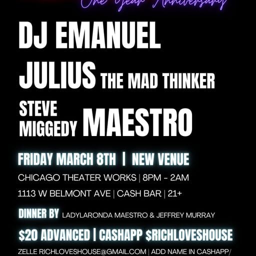 A Night at Chicago Theatre Works - Art Loft 1st Anniversary/The Maestro's 15th Anniversary - 9 Mar24