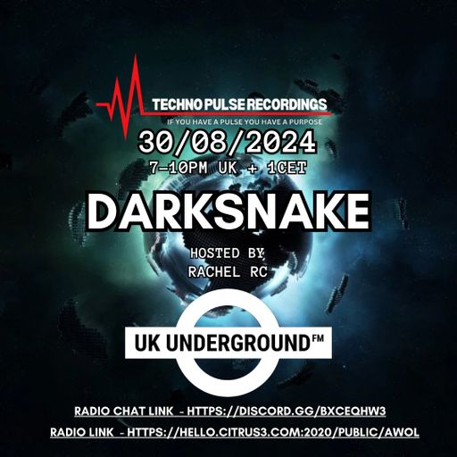 Darksnake Sp'ecial Techno "UK Underground 12" AWOL Radio 30.8.2024
