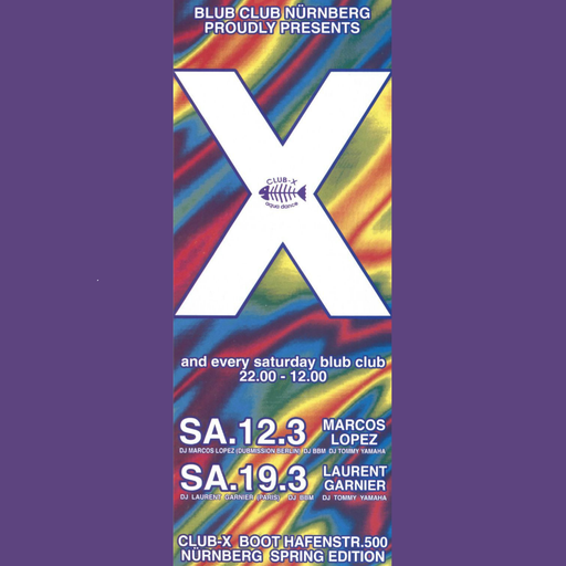 Laurent Garnier at "Club-X" @ BlubClub/Boot (Nuremberg-Germany) - 19 March 1994