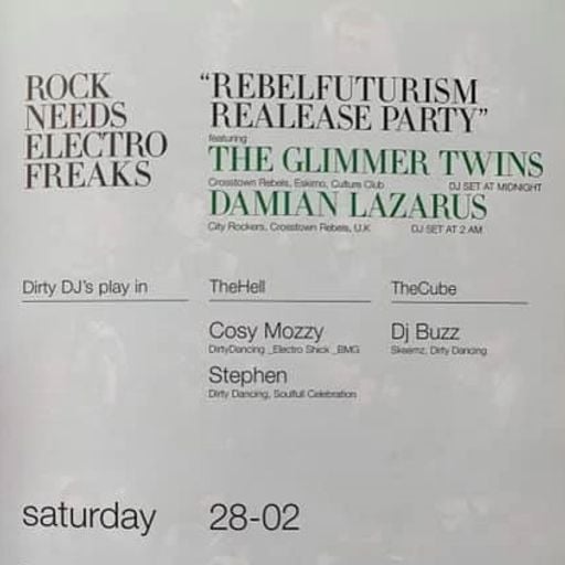 The Glimmer Twins at "Rebelfuturism Release Party" @ Mirano (Brussel-Belgium) - 28 February 2004