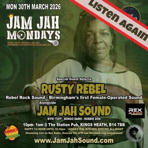 Jam Jah Mondays - 30th March 2026 ft RUSTY REBEL (Rebel Rock Sound)