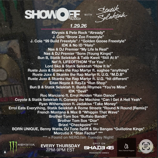 DJ Statik Selektah - Showoff Radio (SXM Shade45) - 2026.01.29