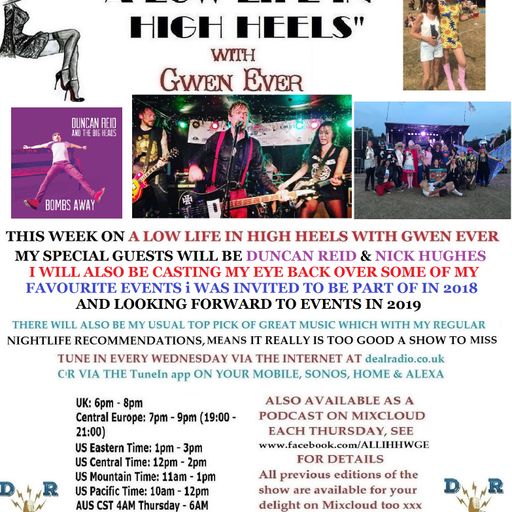 A LOW LIFE IN HIGH HEELS WITH GWEN EVER RADIO SHOW 9TH JANUARY 2019 EDITION