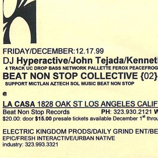 DJ Hyperactive at La Casa (Los Angeles - USA) - 17 December 1999