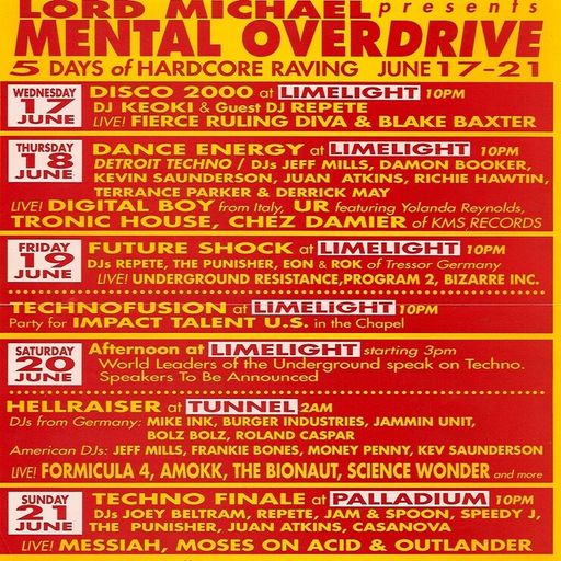 Underground Resistance LIVE & Jeff Mills at Limelight (New York-USA) - 18 June 1992