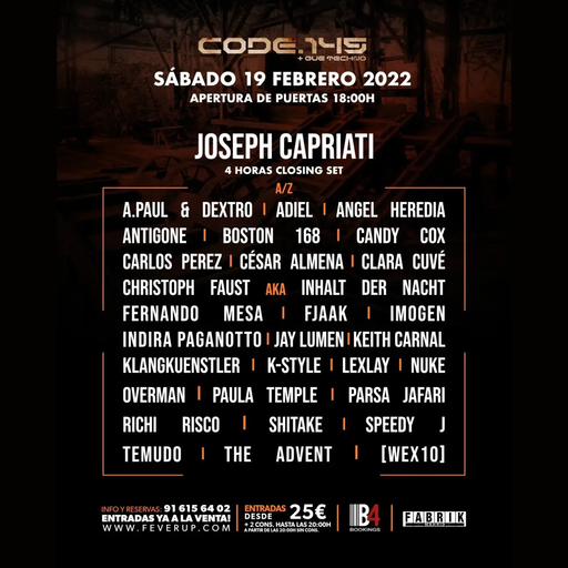 The Advent at "CODE.145" @ Fabrik (Madrid - Spain) - 19 February 2022