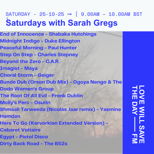 2025-10-25 Saturdays w Sarah Gregs | LWSTD-FM