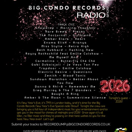 Big Condo Records Radio Show – New Year's Eve Special (31/12/2025)