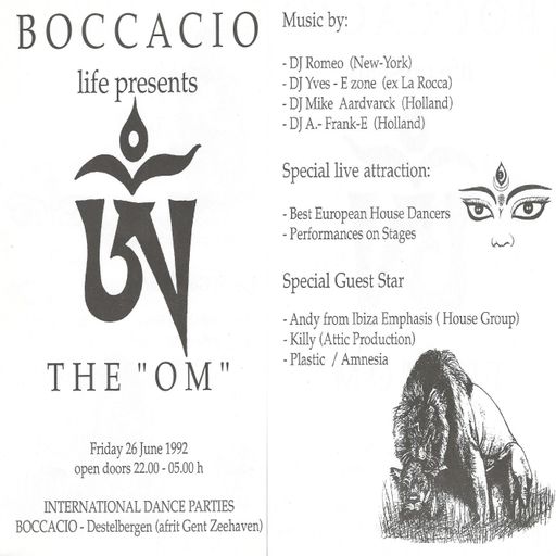 Resident DJ Team at "The OM Asiatic Party" @ Boccaccio Life (Destelbergen - Belgium) - 26 June 1992