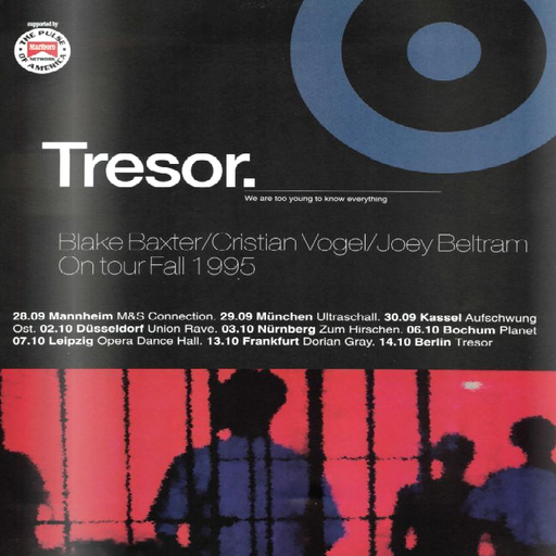 Blake Baxter, Joey Beltram & Cristian Vogel at "Tresor Tour" @ Aufschwung-Ost (30 September 1995)
