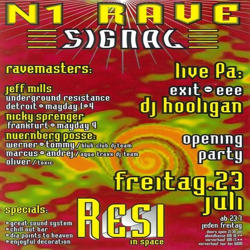 Jeff Mills at "N1 Rave Signal" @ Resi (Nürnberg - Germany) - 23 July 1993