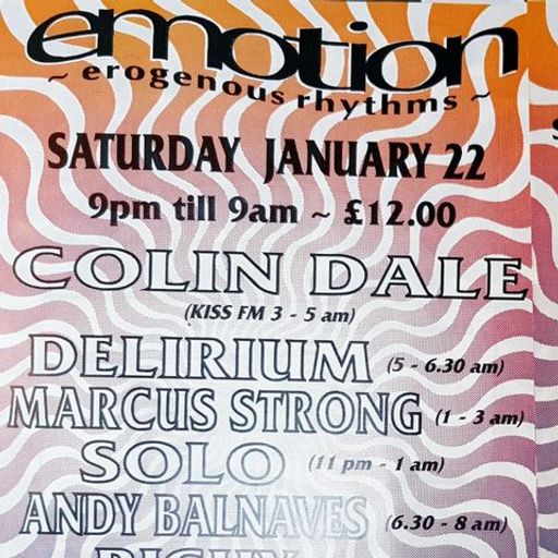 Colin Dale at "Emotion" @ Clyro Court (Herefordshire-UK) - 22 January 1994