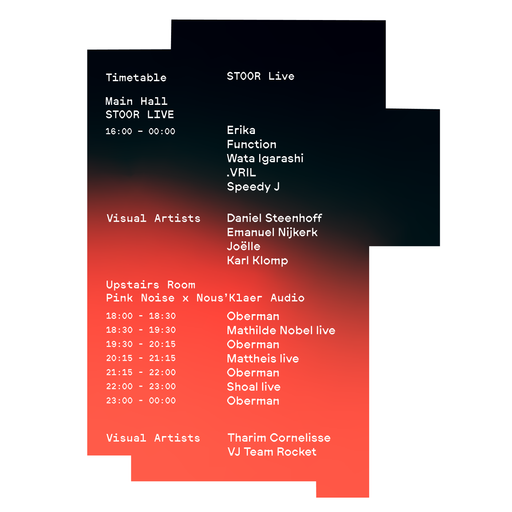 Erika x Function x .VRIL x Wata Igarashi x Speedy J at "STOOR" @ Paradiso (Amsterdam)- 21 March 2026