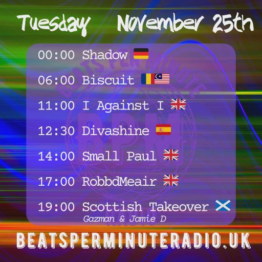 Biscuit-Tuesday Techno Crunch-Live on Beats Per Minute Radio 25.11.2025