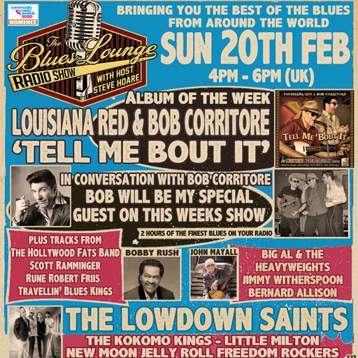 The Blues Lounge 20th Feb 2022 featuring Special Guest and Harmonica Playing Legend Bob Corritore