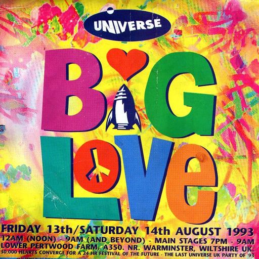 Micky Finn w/ MC Ribbz - Universe 'Big Love' - Lower Pertwood Farm, Wiltshire - 13.8.93