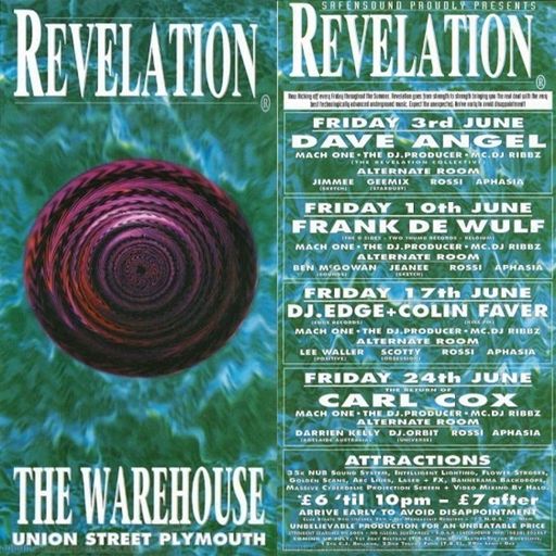 Frank De Wulf at "Revelation" @ The Warehouse (Plymouth-UK) - 10 June 1994