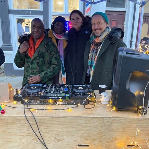 Black Lives Matter Harringay Soundsystem at Myddleton Road Market, Christmas 2022