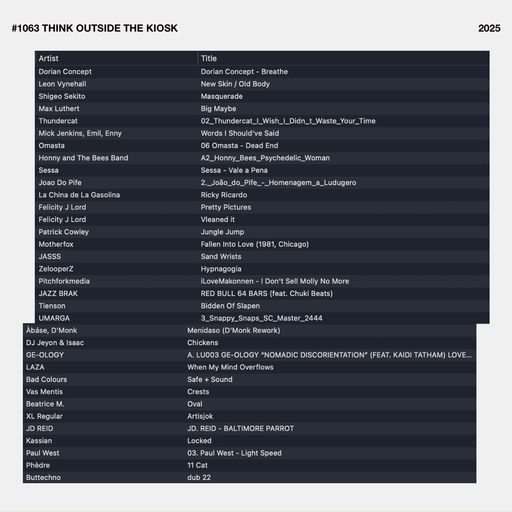 #1063 NEW LEON VYNEHALL / MICK JENKINS / ZELOOPERZ / GE-OLOGY / BEATRICE M / KASSIAN / BUTTECHNO