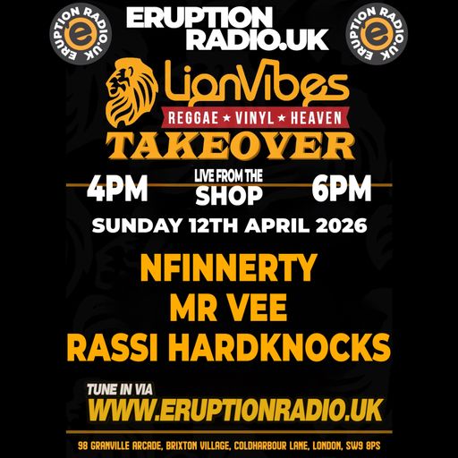 Lion Vibes Takeover - with NFinnerty, Mr Vee & Rassi Hardknocks - 12 Apr 26