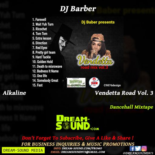 Alkaline - Vendetta Road Vol. 3 (Dancehall Mixtape 2019 By DJBarber)