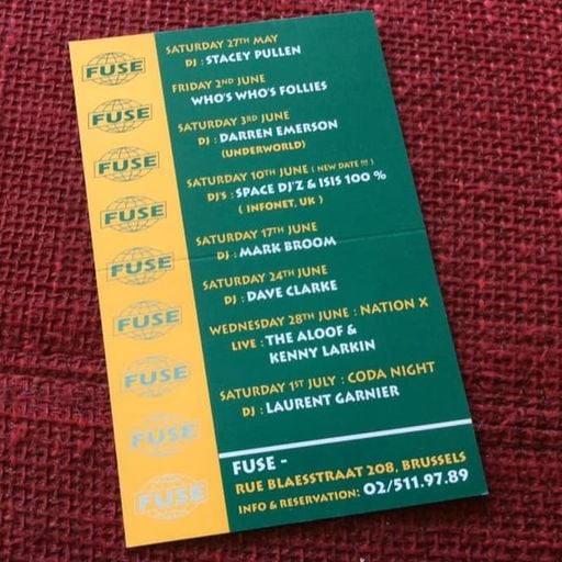 Kenny Larkin at "Nation X" @ Fuse (Brussels - Belgium) - 28 June 1995