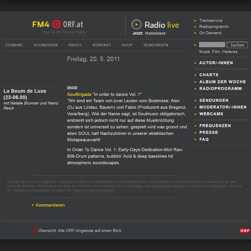 SoulBrigada 'In Order To Dance Vol. 1' @ La Boum De Luxe (Radio FM4, Vienna)