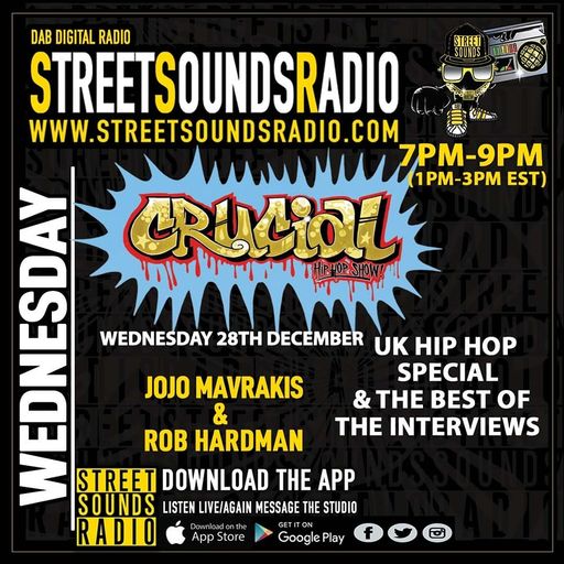 The Crucial Hip Hop Show with Jojo Mavrakis & Rob Hardman 1900-2100 28-12-2022
