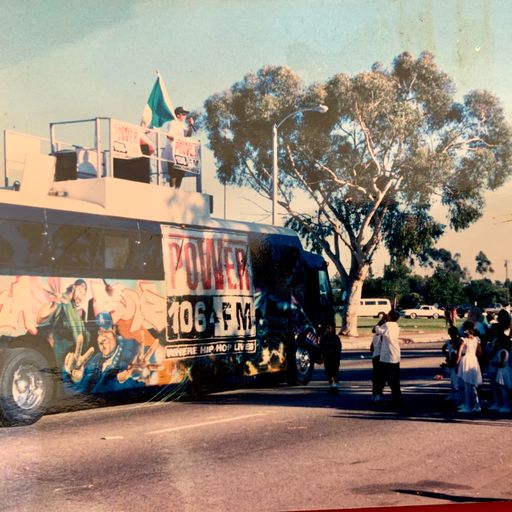THE POWER 106 OLD SCHOOL BUS  INTERFACE STREET UNIT XM SAT RADIO