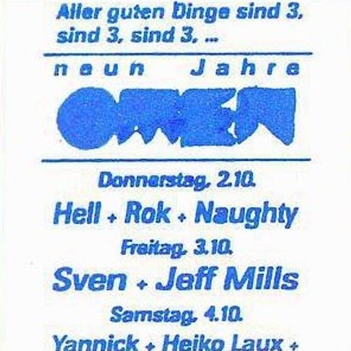 Sven Väth & Jeff Mills at "Neun Jahre Omen" @ Omen (Frankfurt - Germany) - 3 October 1997