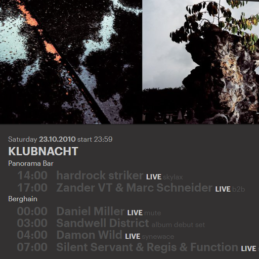 Damon Wild at "Sandwell District Klubnacht" @ Berghain (Berlin-Germany) - 23 October 2010