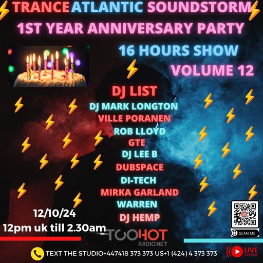 Trance-Atlantic Soundstorm Anniversary Party Part 1 Live on Too Hot Radio