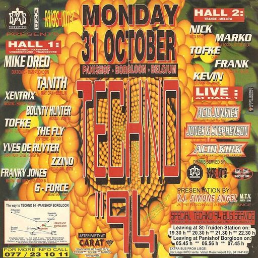 Tofke at "Techno 94 Afterparty" @ Carat (Bouwel - Belgium) - 1 November 1994