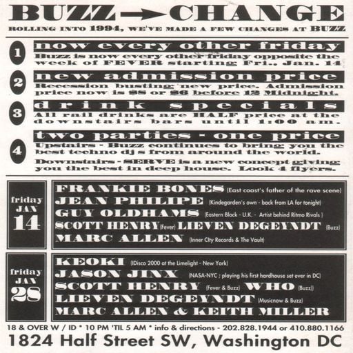 Frankie Bones at Buzz (Washington DC - USA) - 14 January 1994