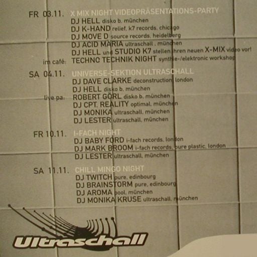DJ Hell at "X-Mix Night" @ Ultraschall (München-Germany) - 3 November 1995