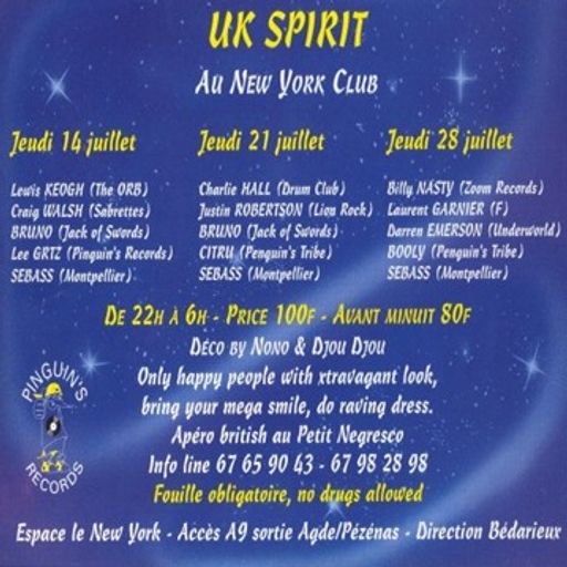 Billy Nasty & Darren Emerson at "UK Spirit" @ Club New York (Montpellier - France) - 28 July 1993