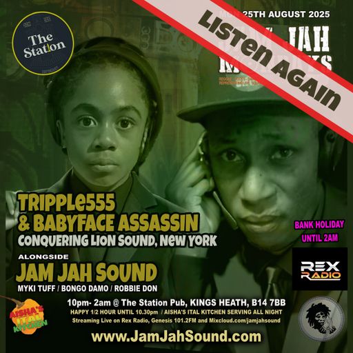 Jam Jah Mondays 25th Aug25 ft. Conquering Lion Sound (NY)